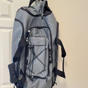 TUMI Dual Backpack Duffle Excursion Carry On Travel Bag Gray Bungee